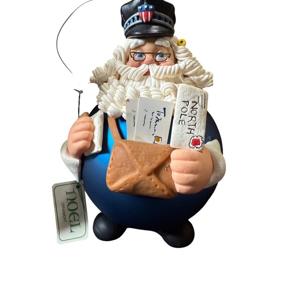 Dept. 56 Special Delivery Santa Noel 5” Figurine Blue Round Christmas Ornament - Picture 6 of 11